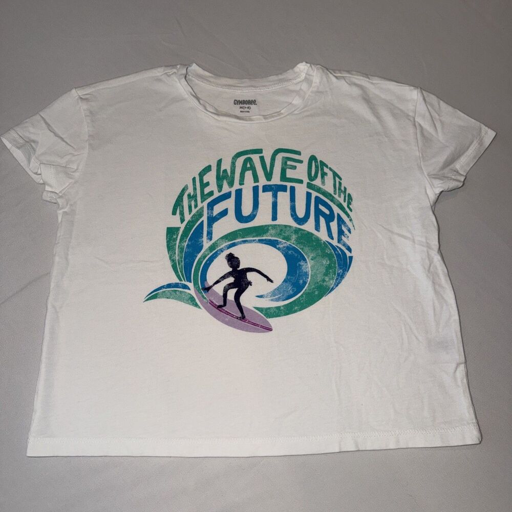 Gymboree T-Shirt Lot of 3 Surf Galaxy Space Magic Girls M 7/8 White & Navy Tee - Picture 6 of 11